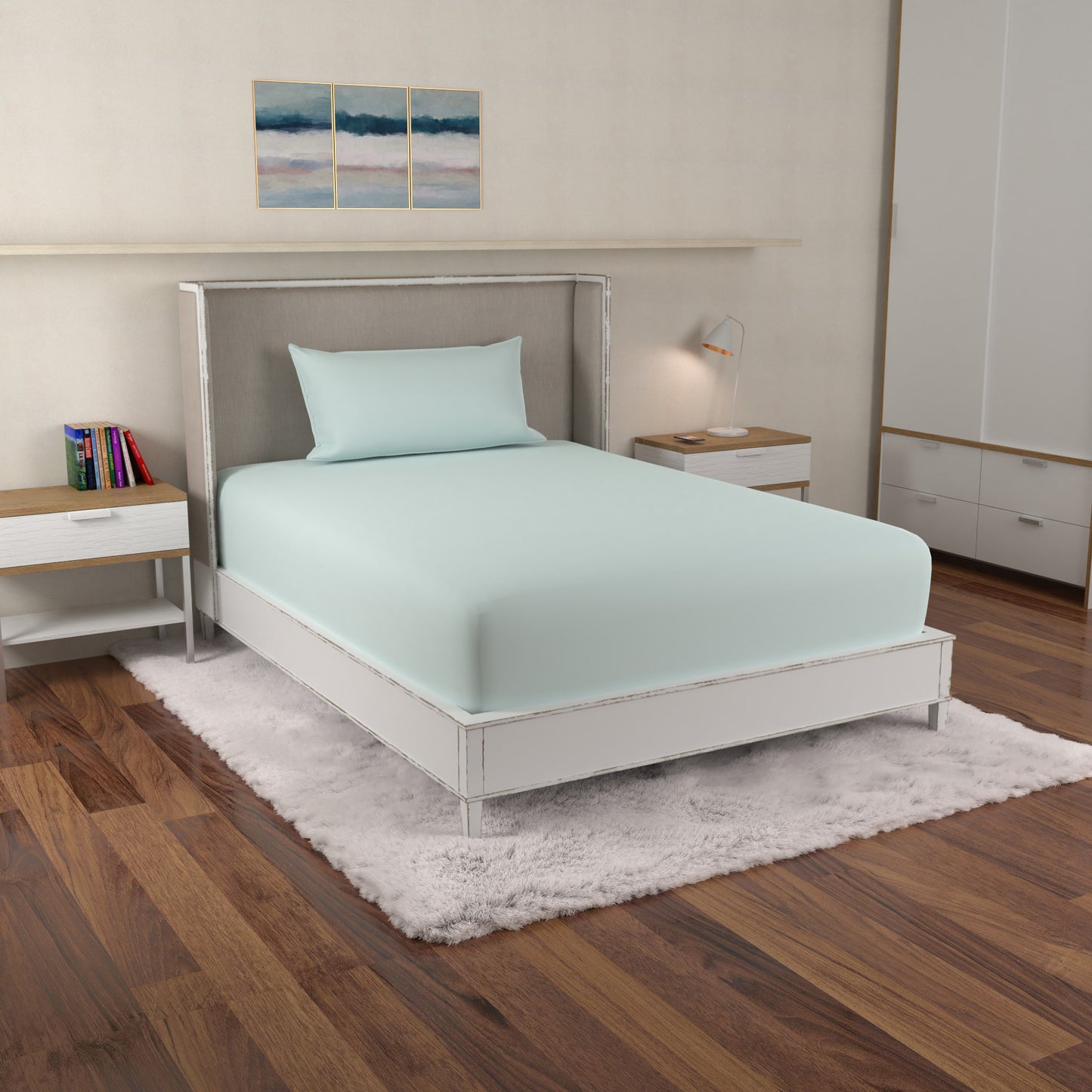 Soft and Durable Sheet Set, Twin, Whispering Blue, 3 Pieces